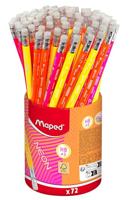 Grafietpotlood maped neon koker 72 stuks assorti - thumbnail