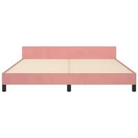 Bedframe met hoofdeinde fluweel roze 180x200 cm - thumbnail