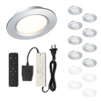 Set LED-inbouwspot met afstandsbediening Modena zilver 3W dimbaar 1-12 stuks - thumbnail