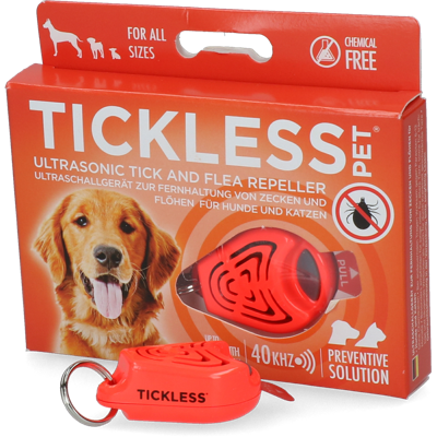 Tickless teek en vlo afweer voor hond en kat fluoriserend oranje