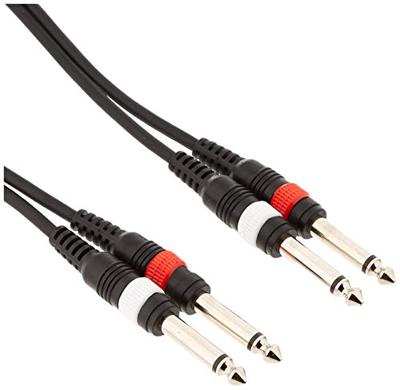 Adam Hall K3TPP0300 Jackplug Instrumenten Aansluitkabel [2x Jackplug male 6,3 mm (mono) - 2x Jackplug male 6,3 mm (mono)] 3 m Zwart