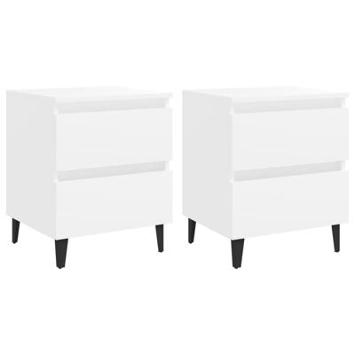 Nachtkastjes 2 st 40x35x50 cm bewerkt hout wit