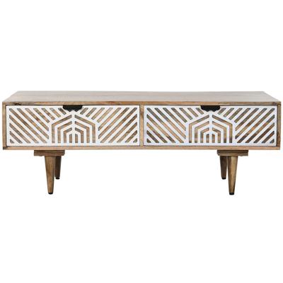 Hoofdtafel Home ESPRIT Wit Mangohout 115 x 60 x 40 cm