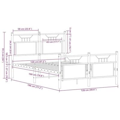 Bedframe zonder matras hout gerookt eikenkleurig 120x190 cm