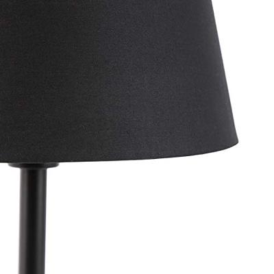 QAZQA Klassieke tafellamp zwart met zwarte kap 32 cm - Simplo
