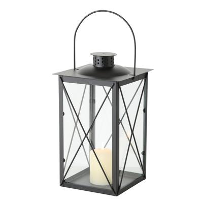Boltze Home Lantaarn zwart metaal 17x30cm