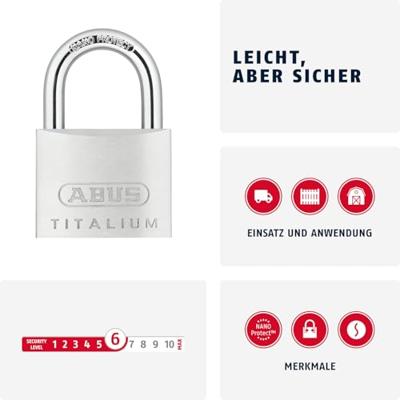 ABUS Hangslot 64Ti/50 Ka 6511 - 64TI/50 KA 6511 - 64TI/50 KA 6511
