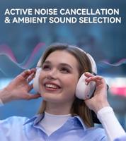 Edifier WH950NB Hybrid Active Noise Cancelling hoofdtelefoon - LDAC Codec met Hi-Res Audio en aangepaste EQ via App na 55 uur speeltijd met opvouwbare draadloze over-ear Bluetooth hoofdtelefoon, Ivoor - thumbnail
