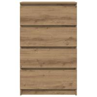 Dressoir 60x35x98,5 cm bewerkt hout artisanaal eikenkleur - thumbnail