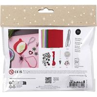 Creativ Company Mini hobbyset decoratie, vilten kerstdecoraties, diverse kleuren, 1 doos - thumbnail