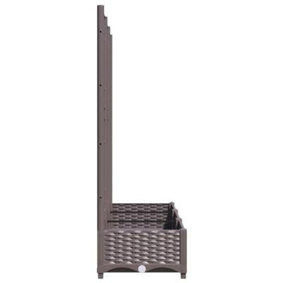 Plantenbak met latwerk 120x40x121,5 cm polypropeen bruin Plantenbak met latwerk 120x40x121,5 cm polypropeen bruin