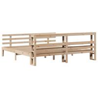 Bedframe met hoofdbord massief grenenhout 200x200 cm - thumbnail