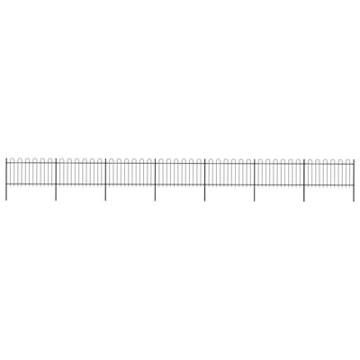 Tuinhek met ronde bovenkant 11,9x1 m staal zwart