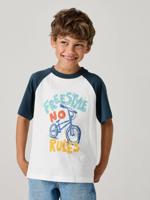 T-shirt met korte mouwen voor jongens oceaanblauw - thumbnail