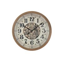 Muurklok Home ESPRIT Wit Natuurlijk Kristal Dennenhout Cottage 80 x 8 x 80 cm - thumbnail