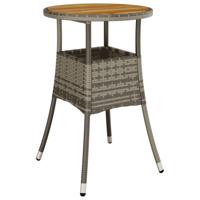 3-delige Tuinset met kussens poly rattan en acaciahout grijs - thumbnail