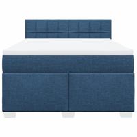 Boxspring met matras stof blauw 160x200 cm - thumbnail
