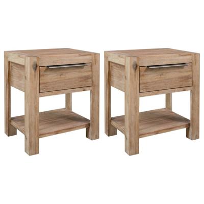 Nachtkastjes met lades 2 st 40x30x48 cm massief acaciahout