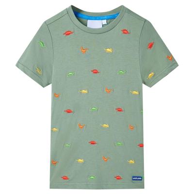 Kindershirt met korte mouwen 140 kakikleurig Kindershirt met korte mouwen 140 kakikleurig