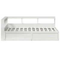 Bed met boekenkast zonder matras grenenhout wit 120x190 cm - thumbnail