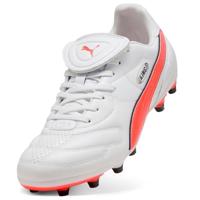 PUMA King Liga Gras / Kunstgras Voetbalschoenen (MG) Wit Oranje Zwart - thumbnail
