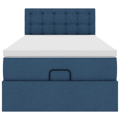 Bed met matras 90x200 cm stof blauw