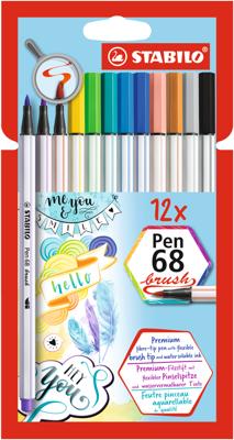 Stabilo Pen 68 brush viltstiften 12 stuks