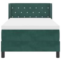 Boxspringbed met Matras Zwart 100x200 cm Fluweel Donkergroen - thumbnail