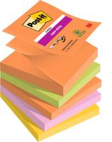 Post-it Super Sticky Z-notes Boost, 90 vel, ft 76 x 76 mm, geassorteerde kleuren, pak van 5 blokken - thumbnail