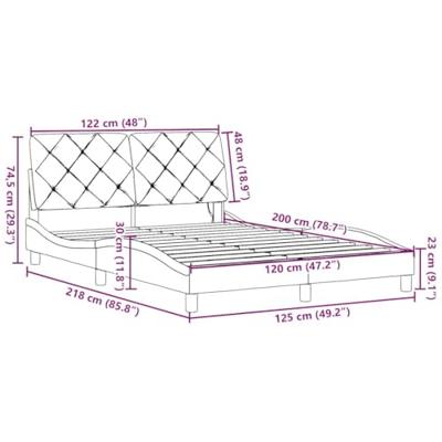 Bedframe met LED zonder matras 120x200 cm stof donkerbruin