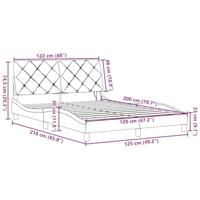 Bedframe met LED zonder matras 120x200 cm stof donkerbruin - thumbnail