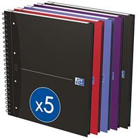 Collegeblok Oxford Office Essentials Europeanbook A4+ 4-gaats 120 vel assorti | 5 stuks - thumbnail