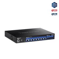 TRENDnet 12-poorts 10G Web Smart Switch, 8 x 10G RJ-45-poorten, 4 x SFP+-sleuven, VLAN, QoS, LACP en IPv6-ondersteuning, Web Smart Management, rackmonteerbare behuizing, levenslange bescherming, - thumbnail