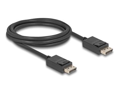 Delock 80493 DisplayPort-kabel DisplayPort Aansluitkabel DisplayPort-stekker 2 m Zwart 16K UHD, Vergulde steekcontacten, Afgeschermd (drievoudig)