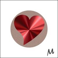 Etiket bedrukt, op rol, diameter 39 mm, 500 stuks, kraft, Love hartje - thumbnail
