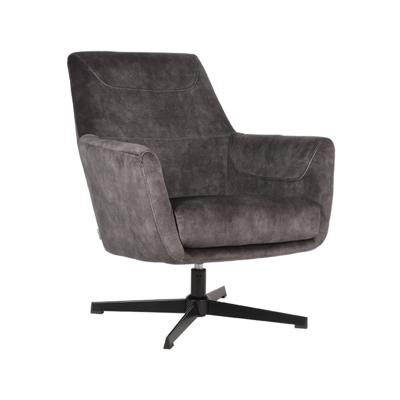 LABEL51 Draaibare Fauteuil 'Toby' Velvet, kleur Antraciet