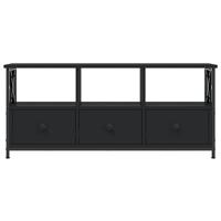 Tv-meubel 102x33x45 cm bewerkt hout en ijzer zwart - thumbnail