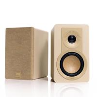 DALI KUPID Premium compacte passieve hifi-plankluidspreker, 2-weg design met 4,5 inch woofer en 1 inch tweeter, inclusief wandhouder (paar) - karamel wit - thumbnail