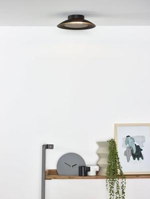 Lucide FOSKAL - Plafonnière - Ø 21,5 cm - LED - 1x6W 2700K - Zwart