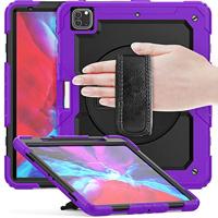 Casecentive Handstrap Pro Hardcase met handvat iPad Pro 12.9" 2022 / 2021 / 2020 / 2018 paars - thumbnail