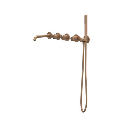 IVY afbouwdeel inbouwthermostaat symmetry 5-gats met uitloop Geborsteld Koper