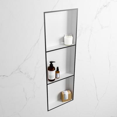 MONDIAZ EASY Nis 89,5x29,5cm in solid surface kleur Urban | Talc. 3 vakken geschikt voor in- of opbouw MONDIAZ EASY Nis 89,5x29,5cm in solid surface kleur Urban | Talc. 3 vakken geschikt voor in- of opbouw