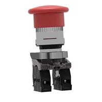 Schneider Electric XB4BT845 Paddestoelschakelaar Metalen frontring, Met NOT-AUS schakelaar, Rond, Terugstelbaar 120 V/AC 6 A 1x NC, 1x NO IP66, IP67, IP69, - thumbnail