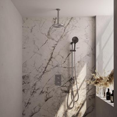 Brauer Brushed Edition Thermostatische Regendoucheset Inbouw - Hoofddouche 20 cm - 3 Weg - Handdouche 3 Standen - Doucheslang - Geintegreerde Glijstang - Rvs