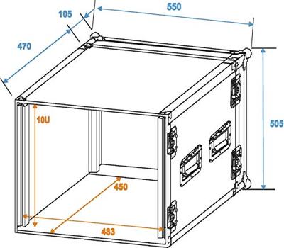 Roadinger PR-2 19 inch rack 10 HE Hout Incl. greep - thumbnail