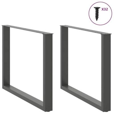 Salontafelpoten 2 st U-vormig 100x(72-73) cm staal antraciet