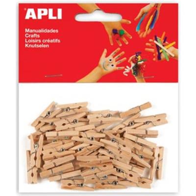 Apli houten mini wasknijpers, blister met 45 stuks