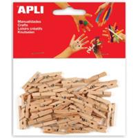 Apli houten mini wasknijpers, blister met 45 stuks - thumbnail