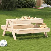 Picknicktafel met zandbak voor kinderen massief grenenhout - thumbnail