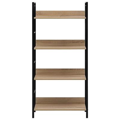 Boekenkast 4 schappen 60x27,6x124,5 cm bewerkt hout eikenkleur